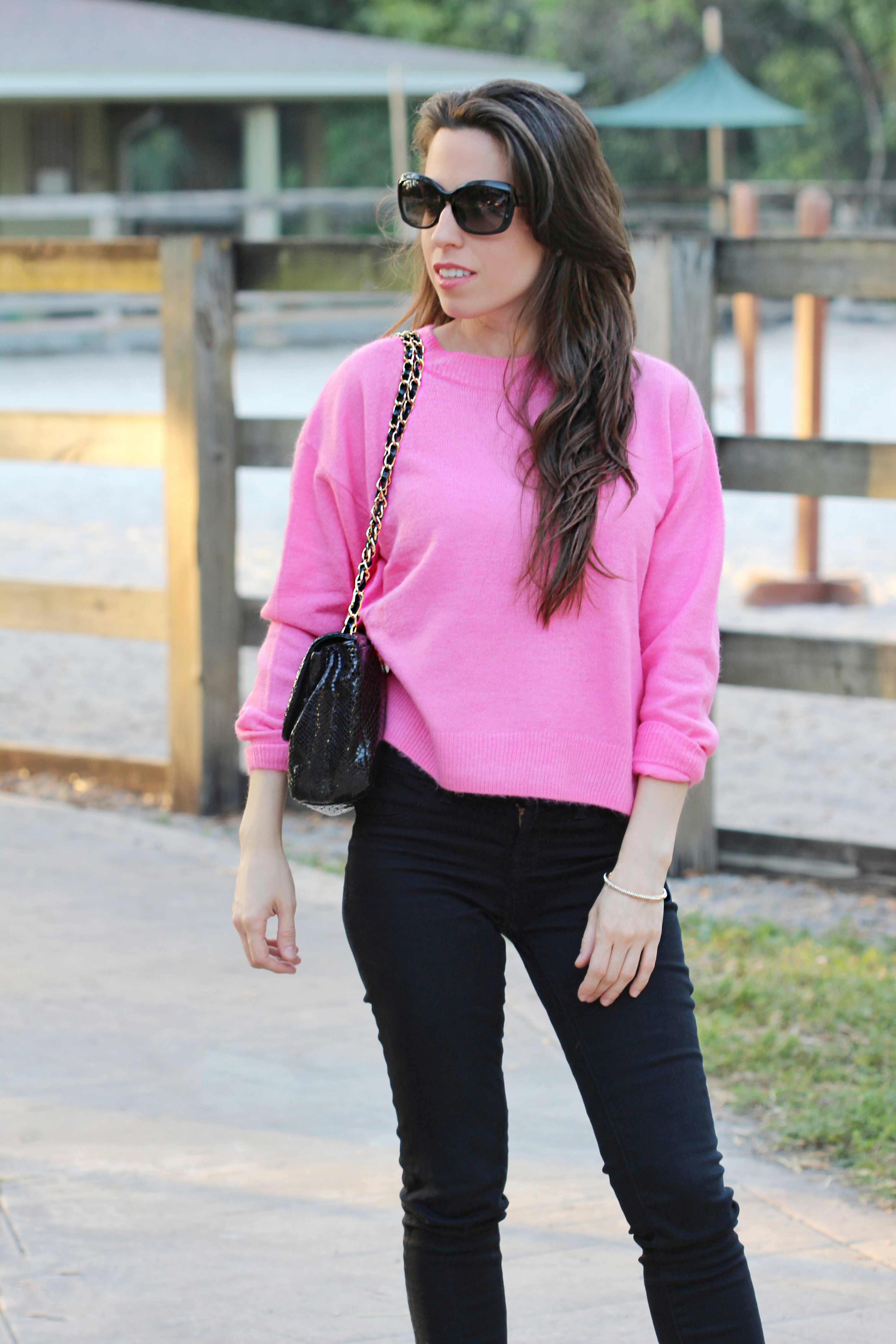 fuchsia sweater