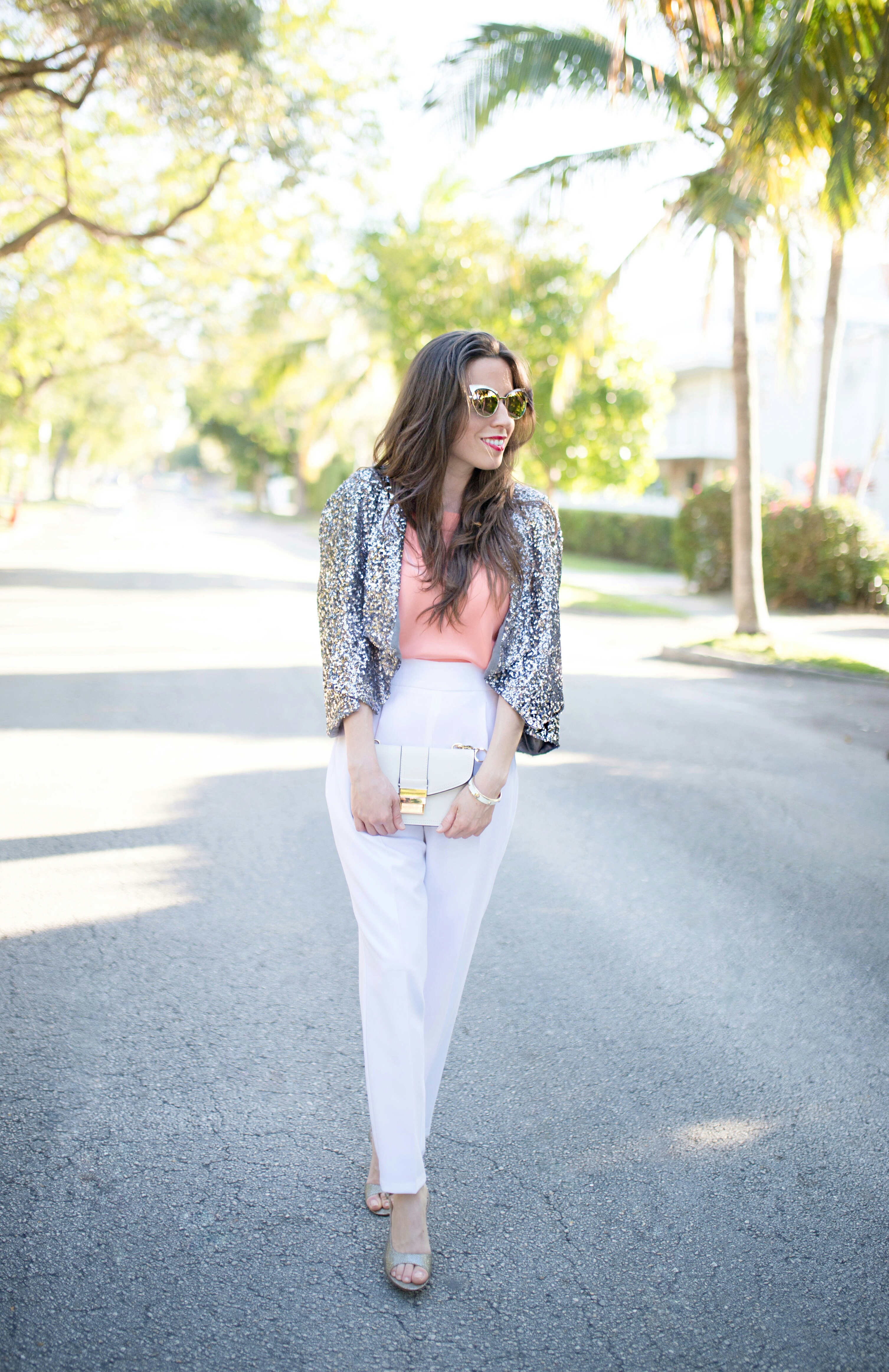 sequin cape blazer