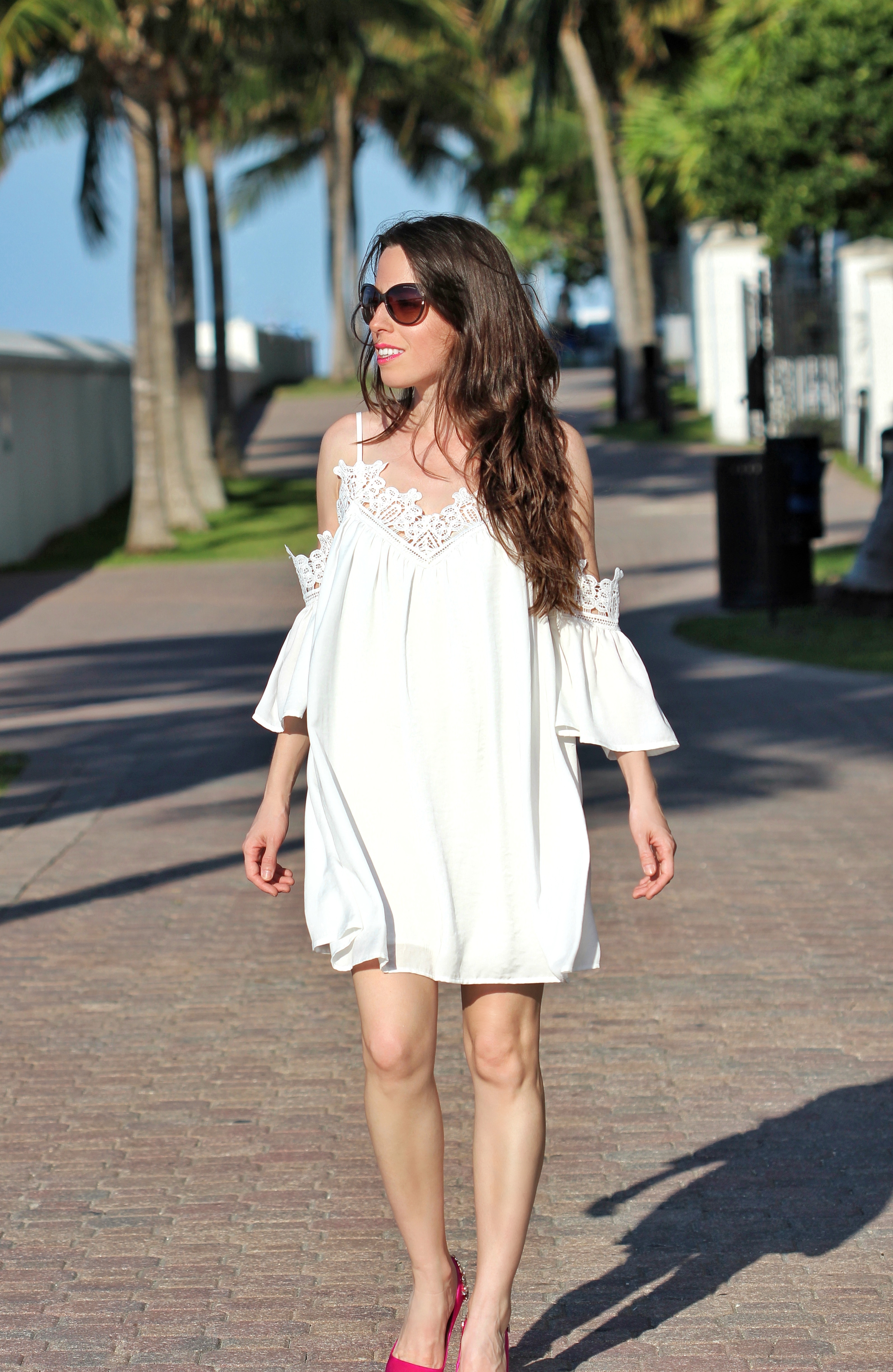 crochet off shoulder dress