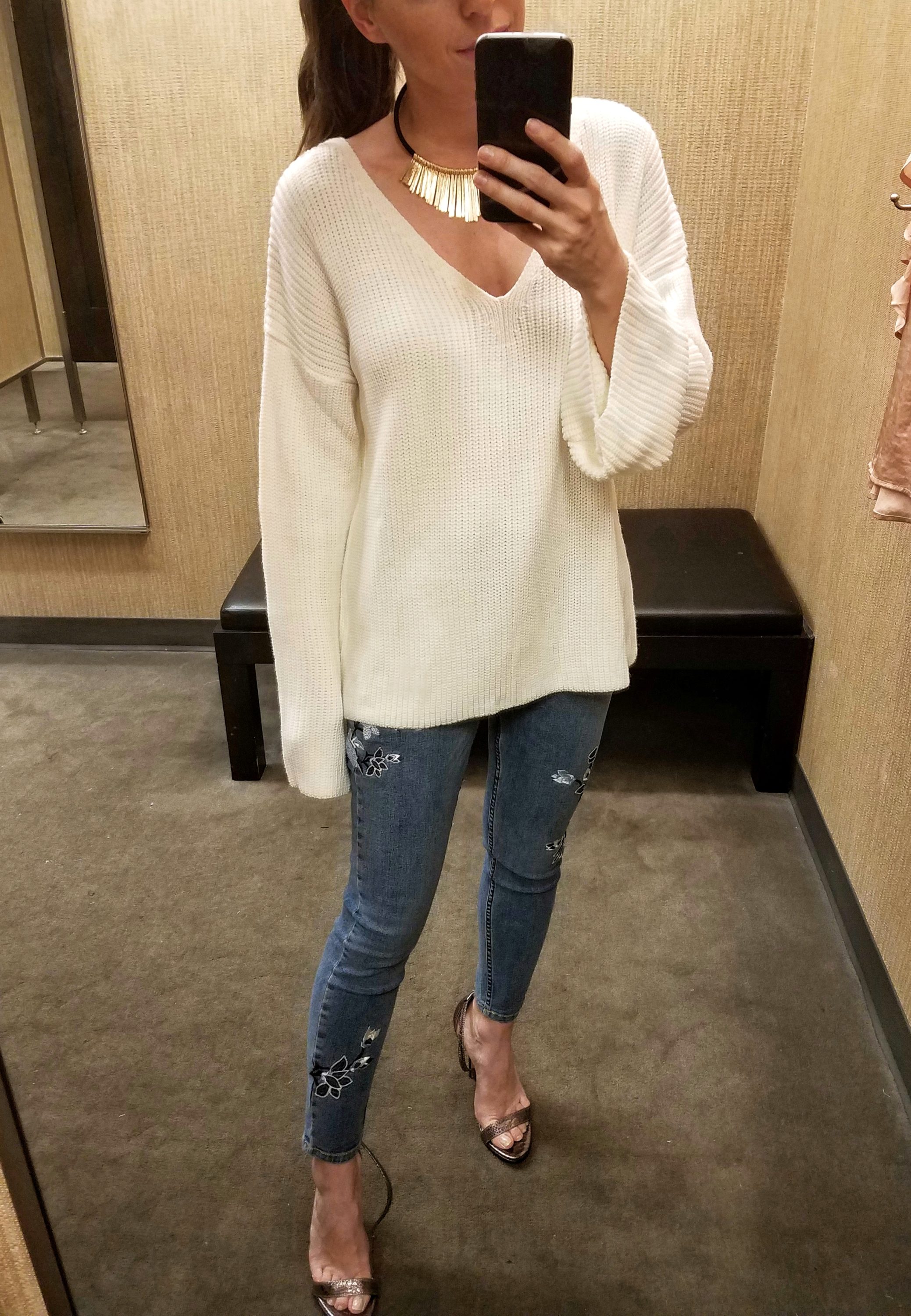 topshop lattice back sweater