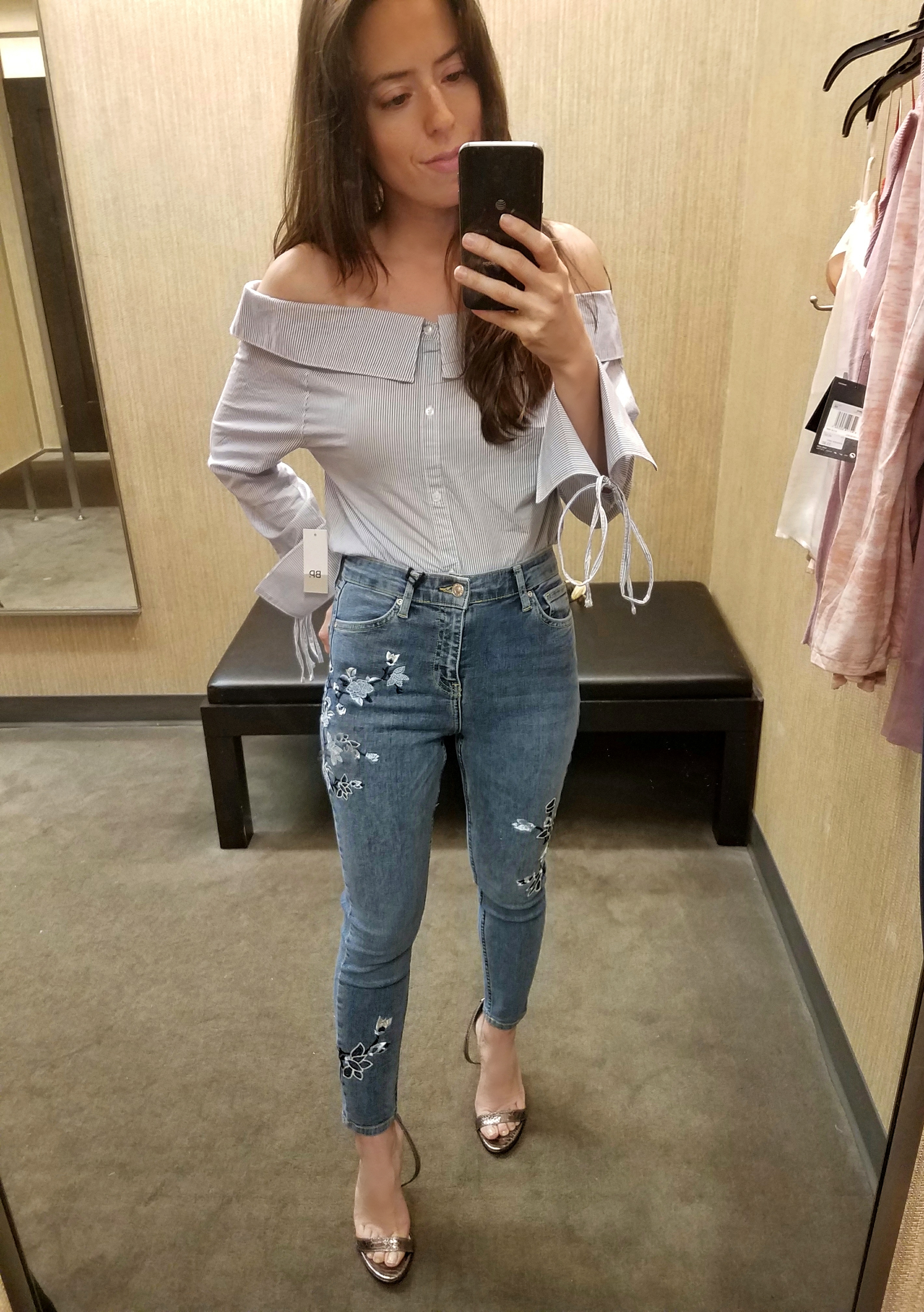 topshop embroidered jeans