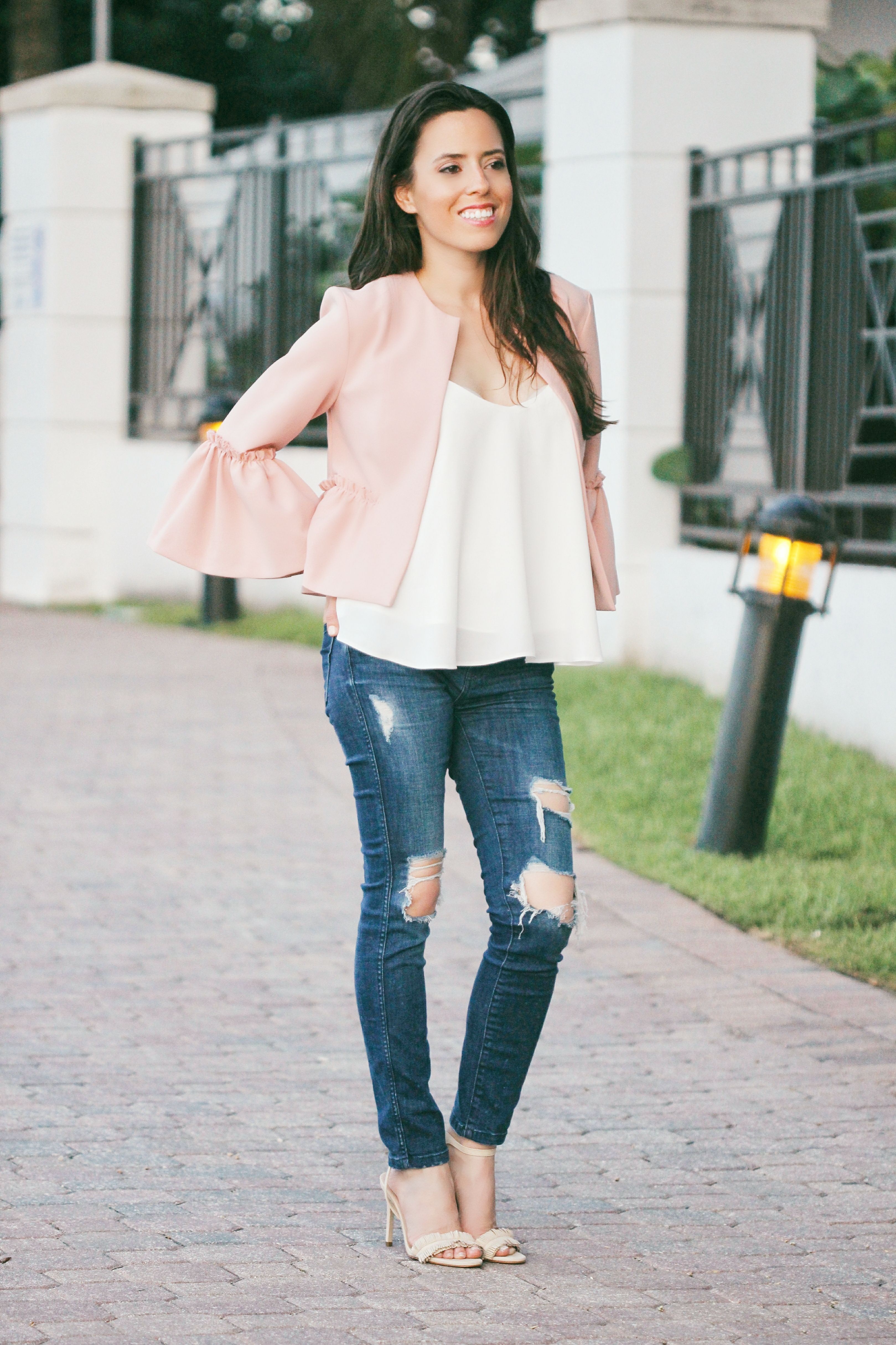 transition to fall topshop ruffle jacket