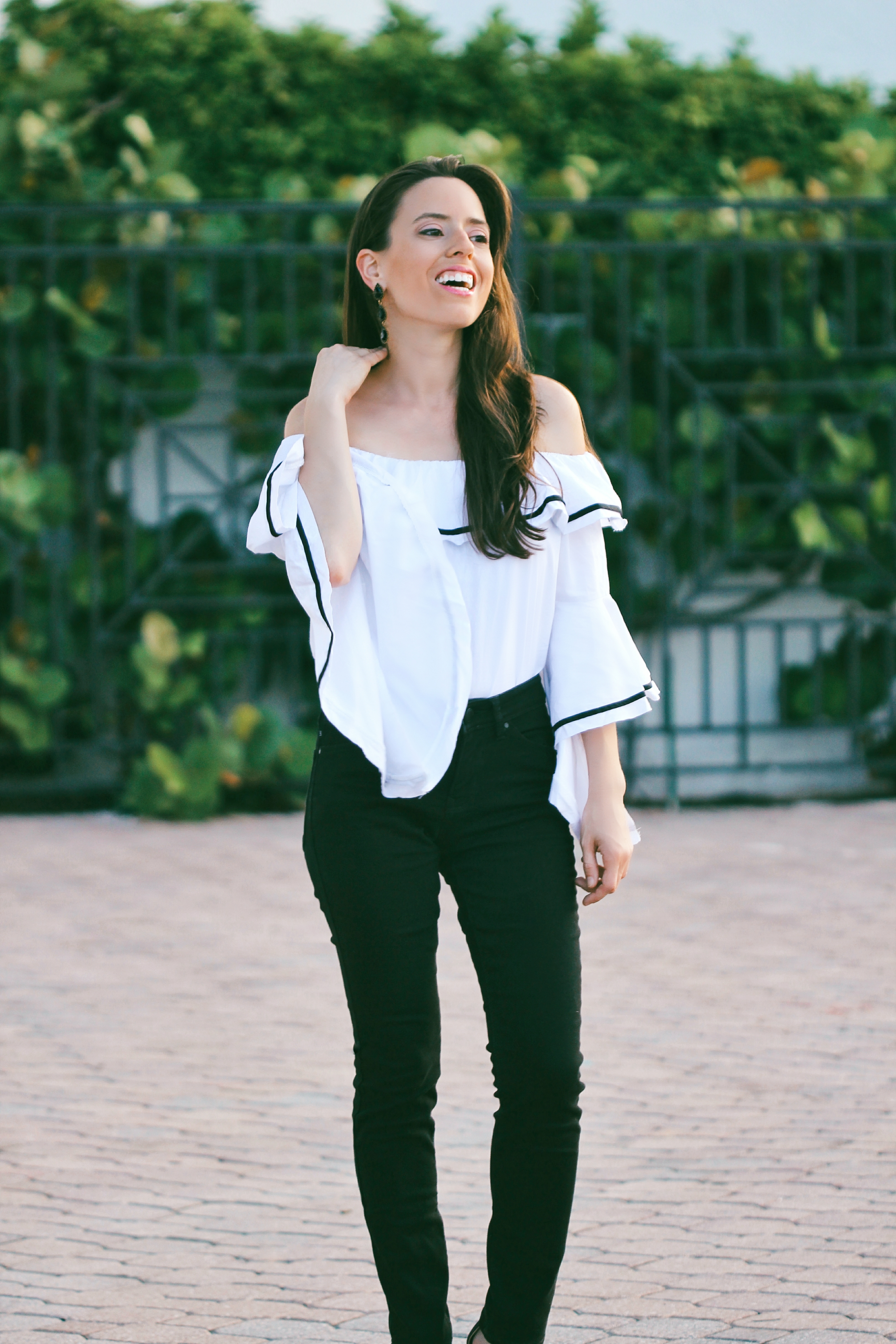 off shoulder top miami fashion blogger