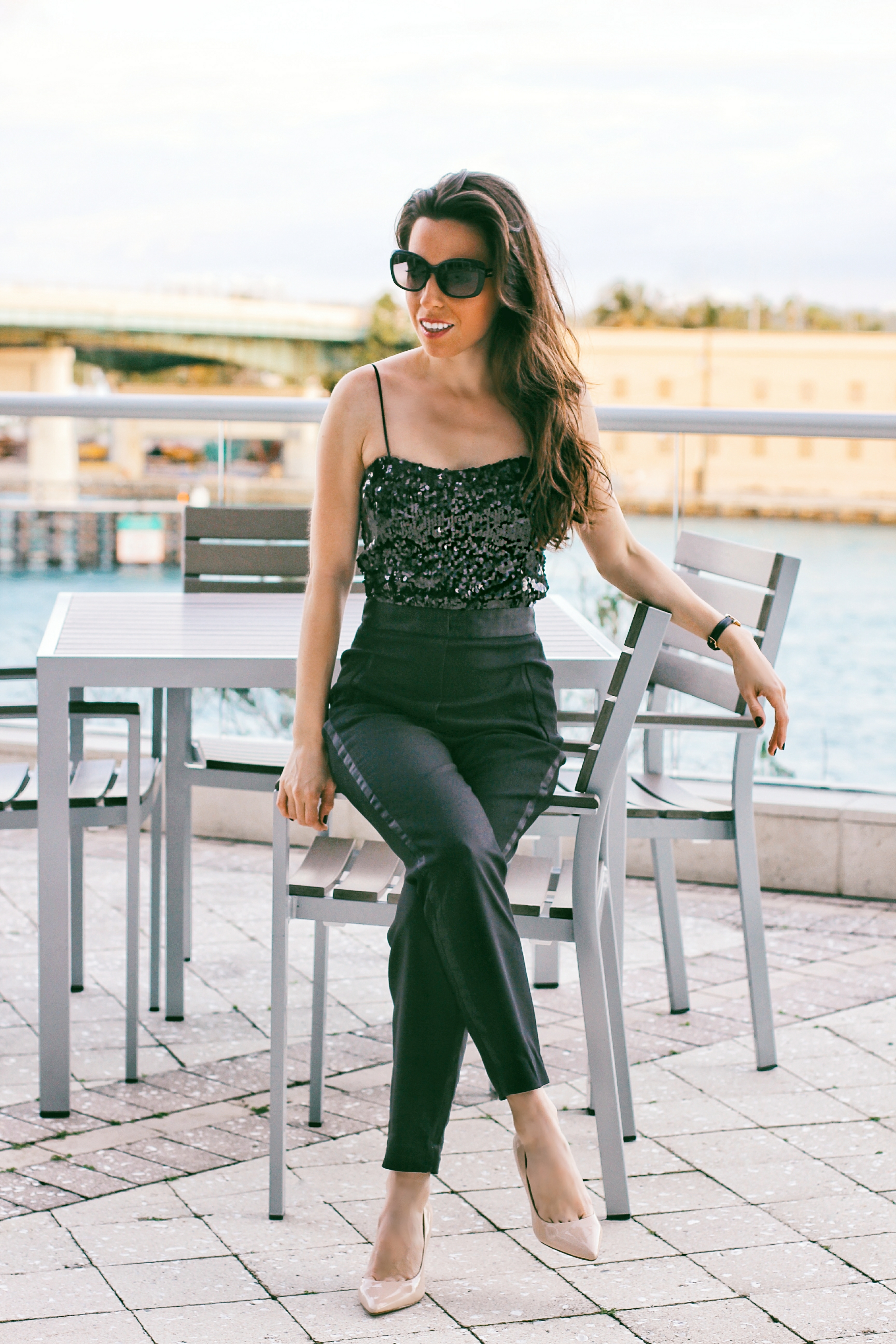 zara sequinned jumpsuit