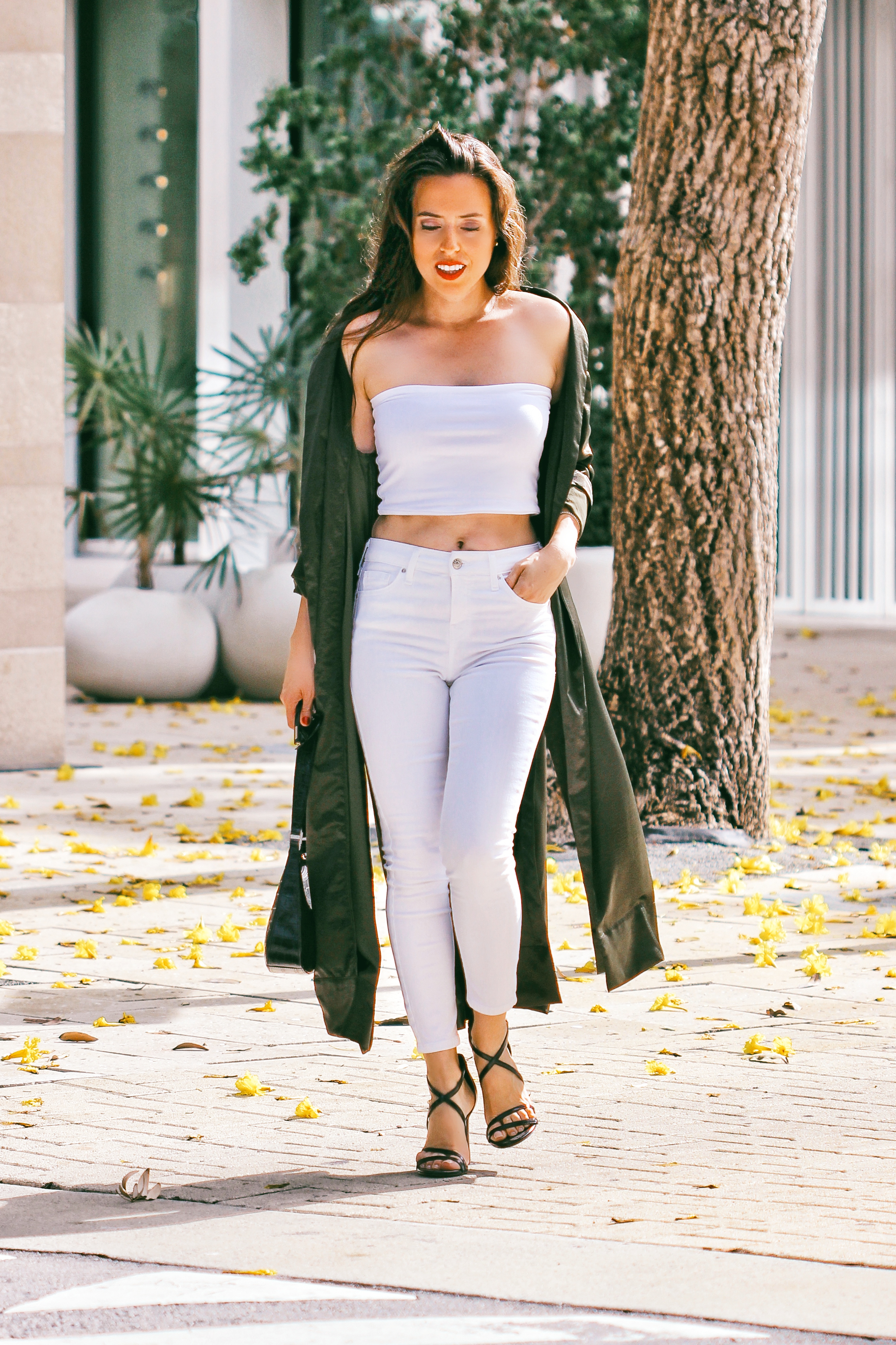 street style satin trench