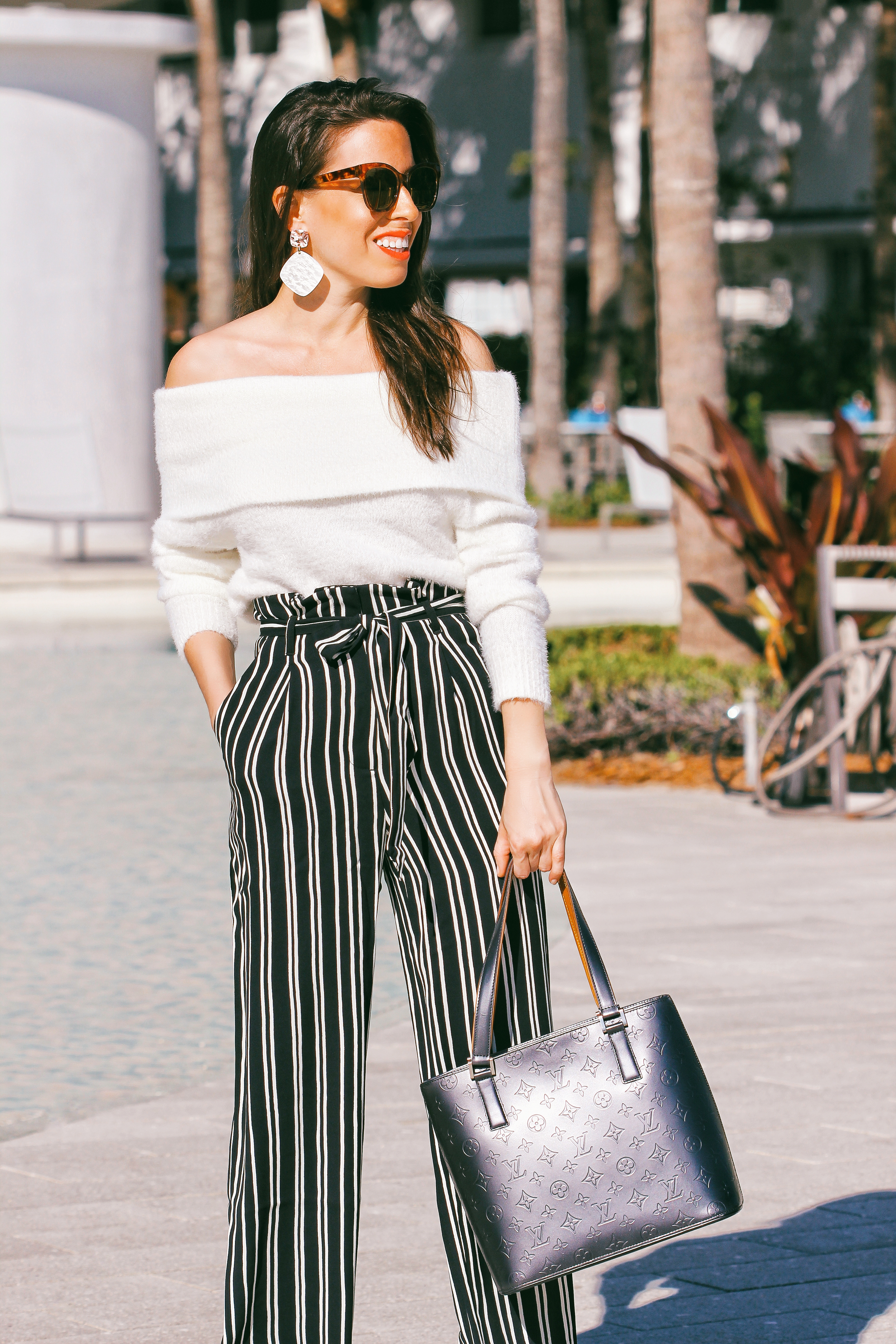 striped palazzo pants