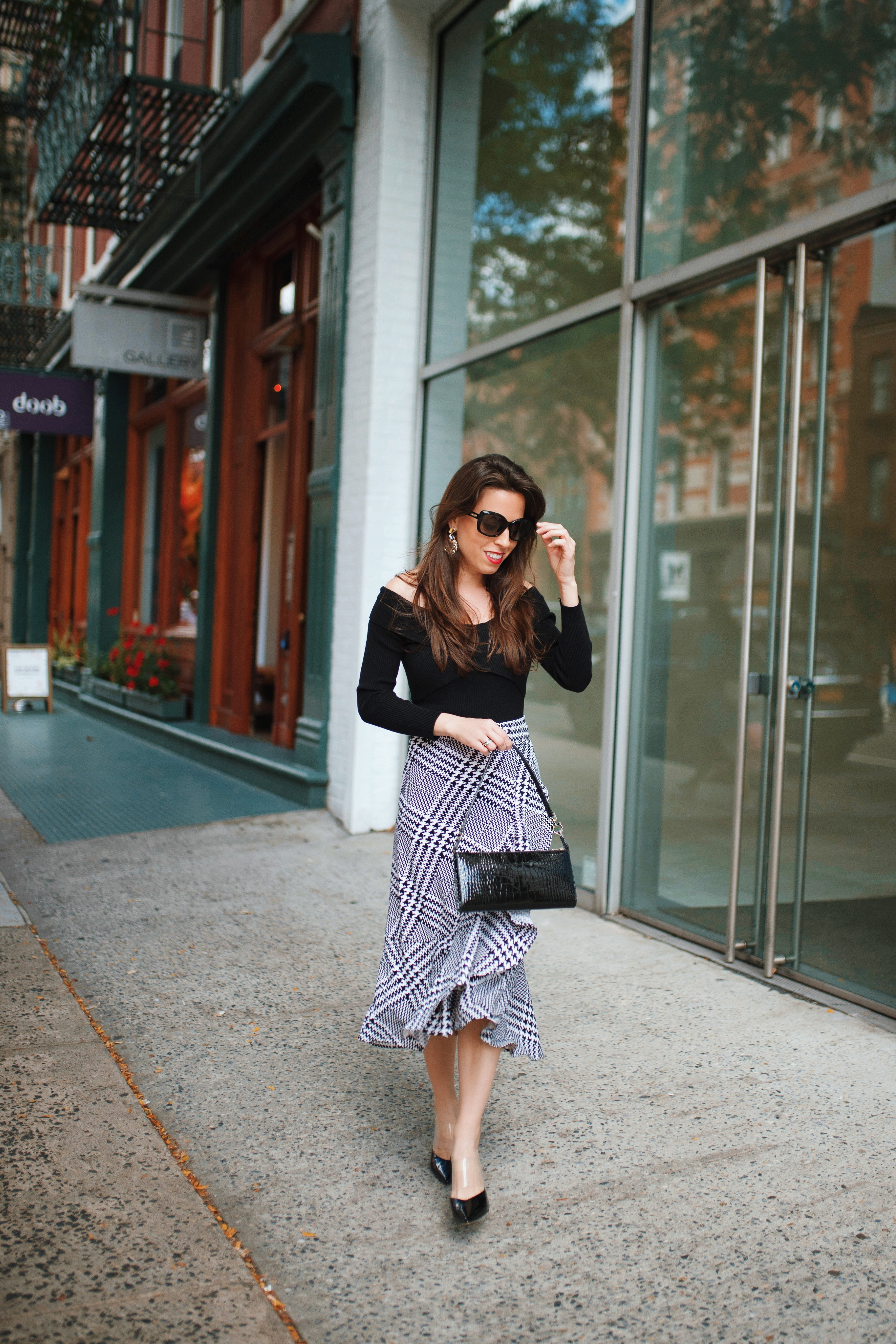 off the shoulder black top