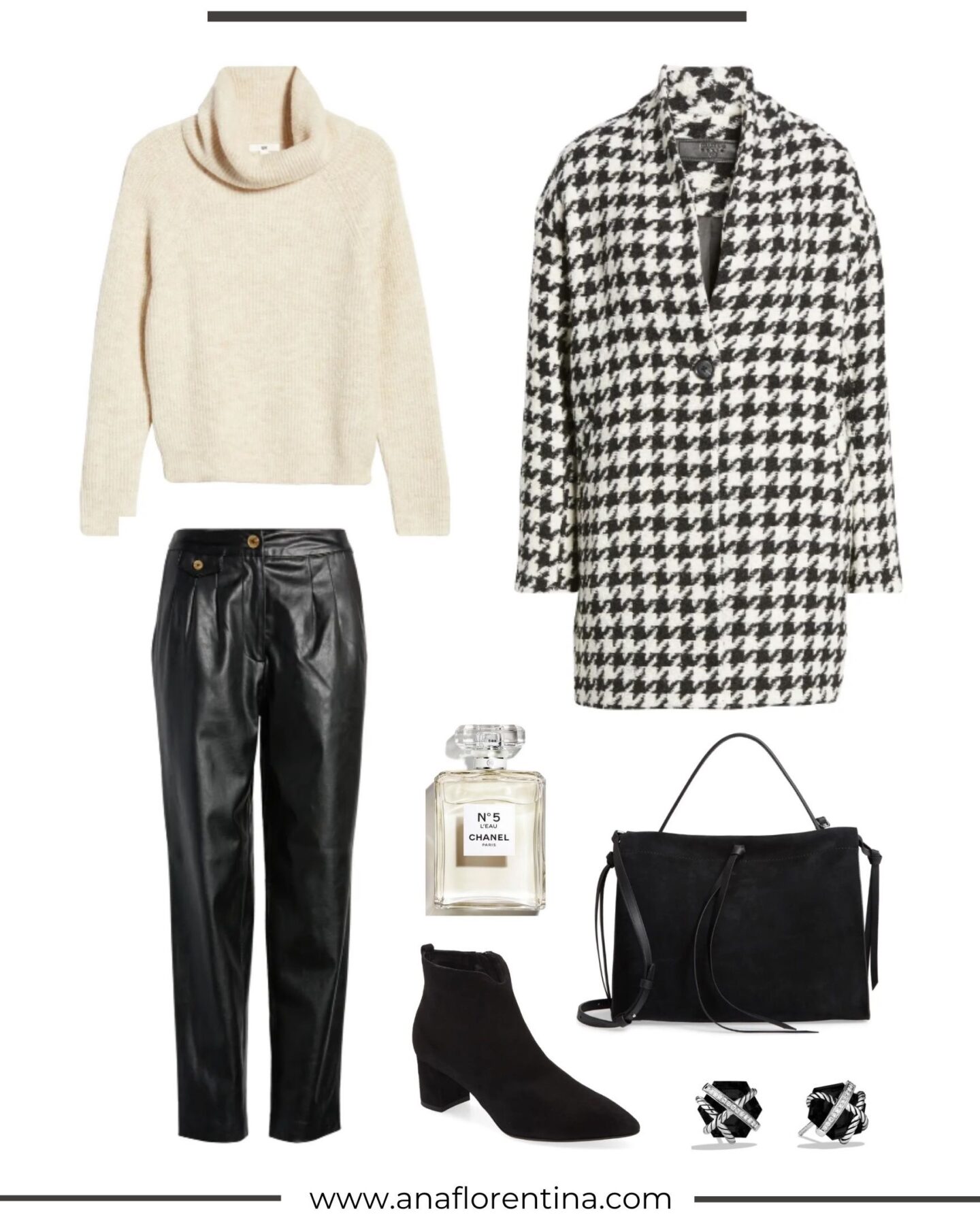 shop the look houndstooth coat outfit idea