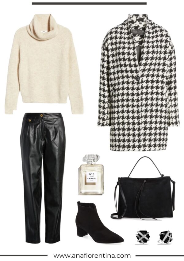 shop the look houndstooth coat outfit idea