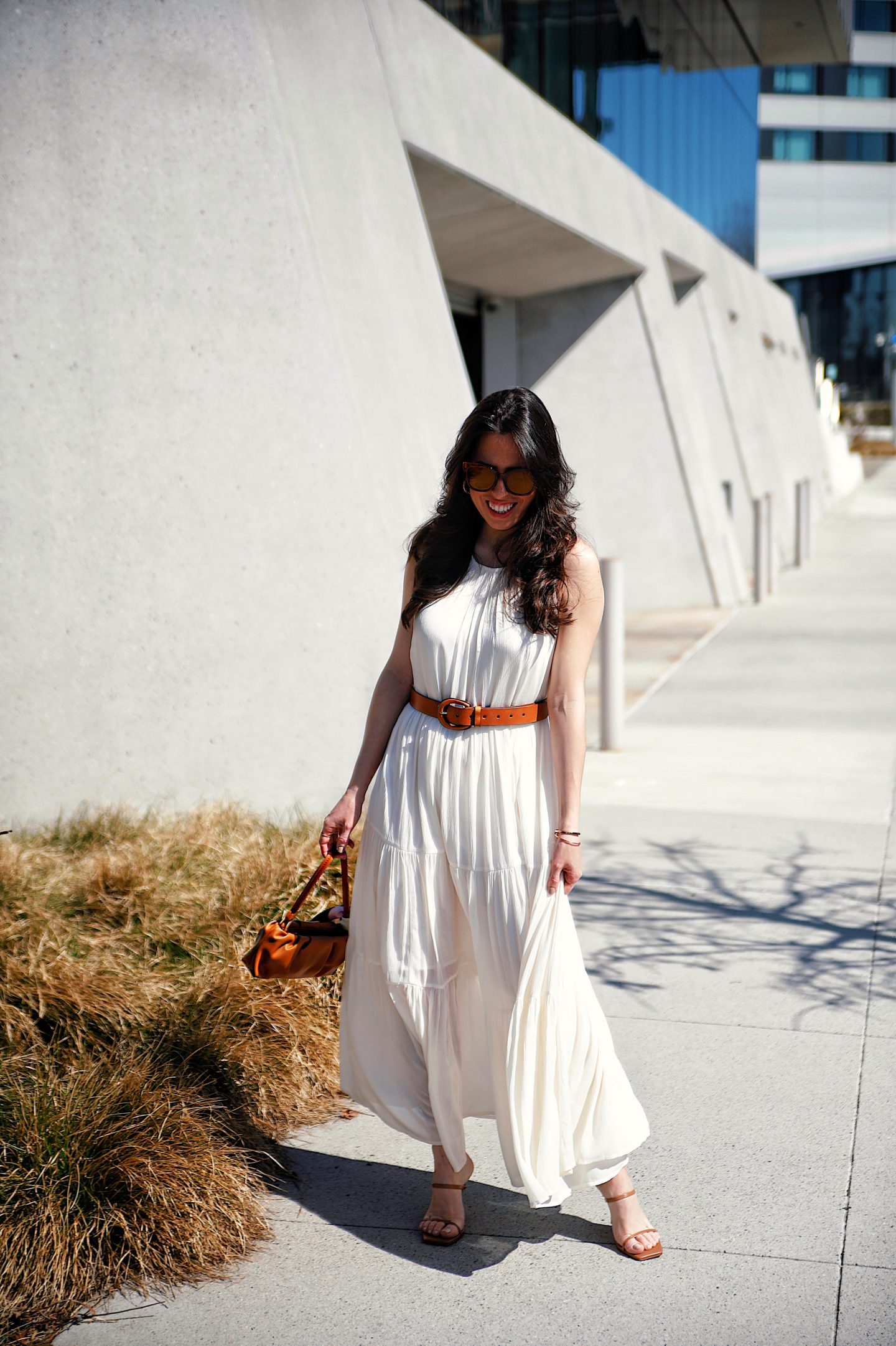 Ana-Florentina-wearing-Banana-Republic-tiered-dress