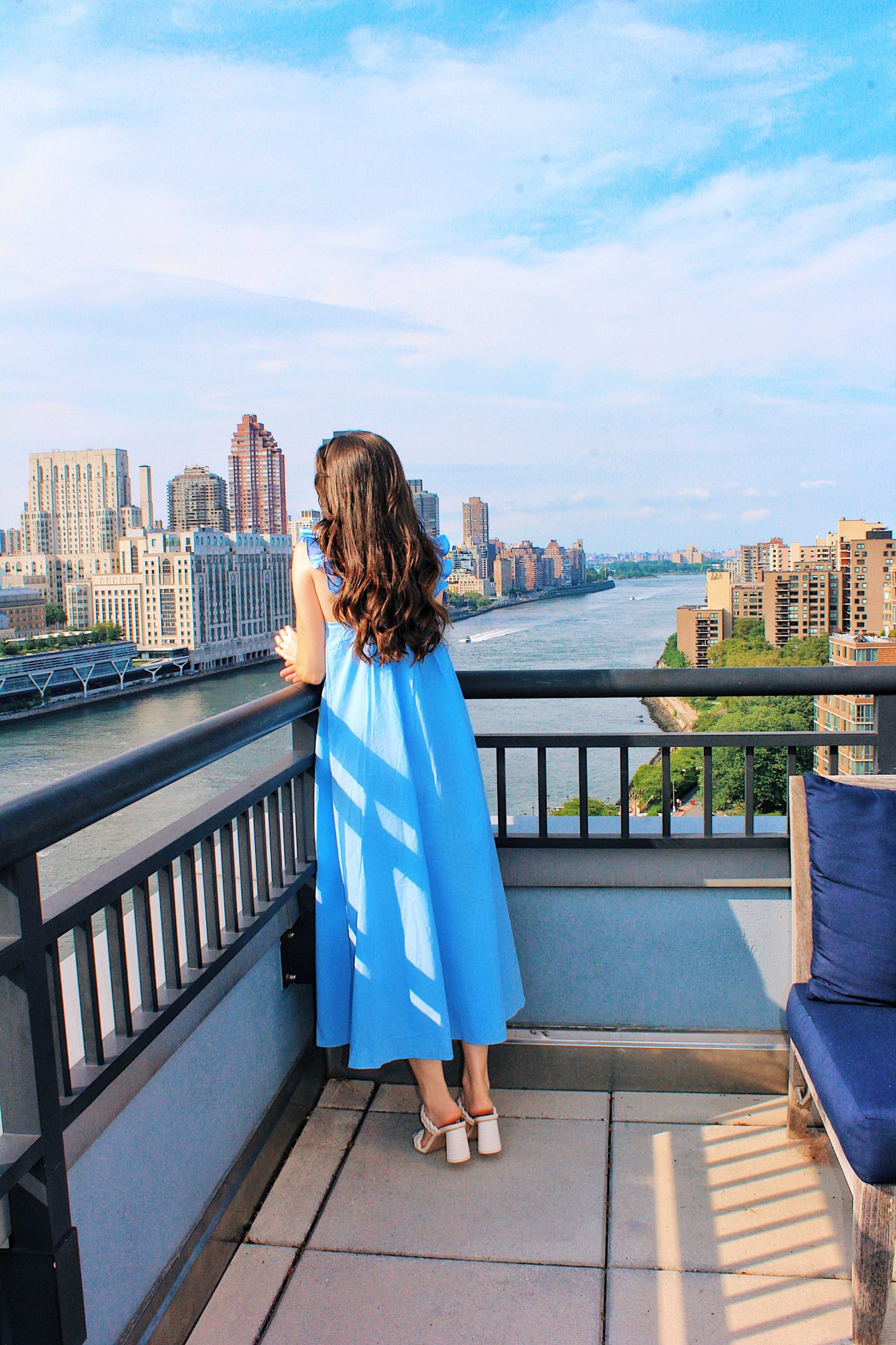 h&m blue maxi dress