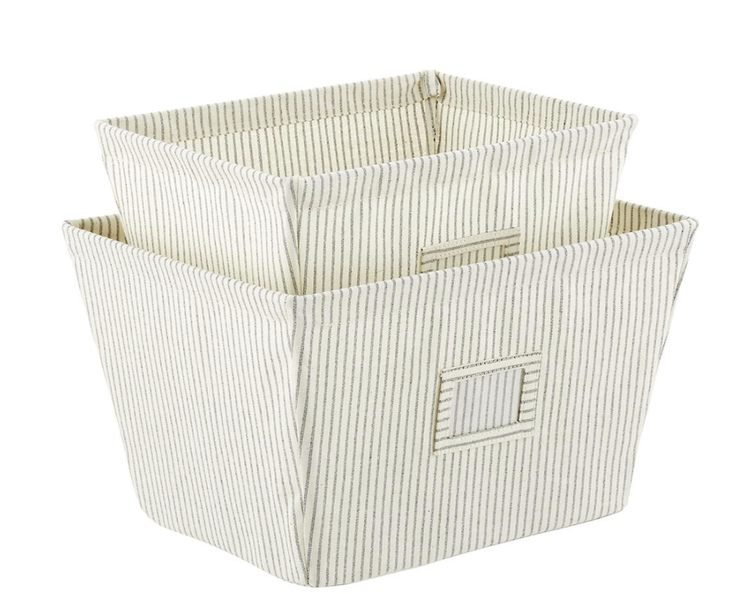 Open Canvas Storage Bins with Labels