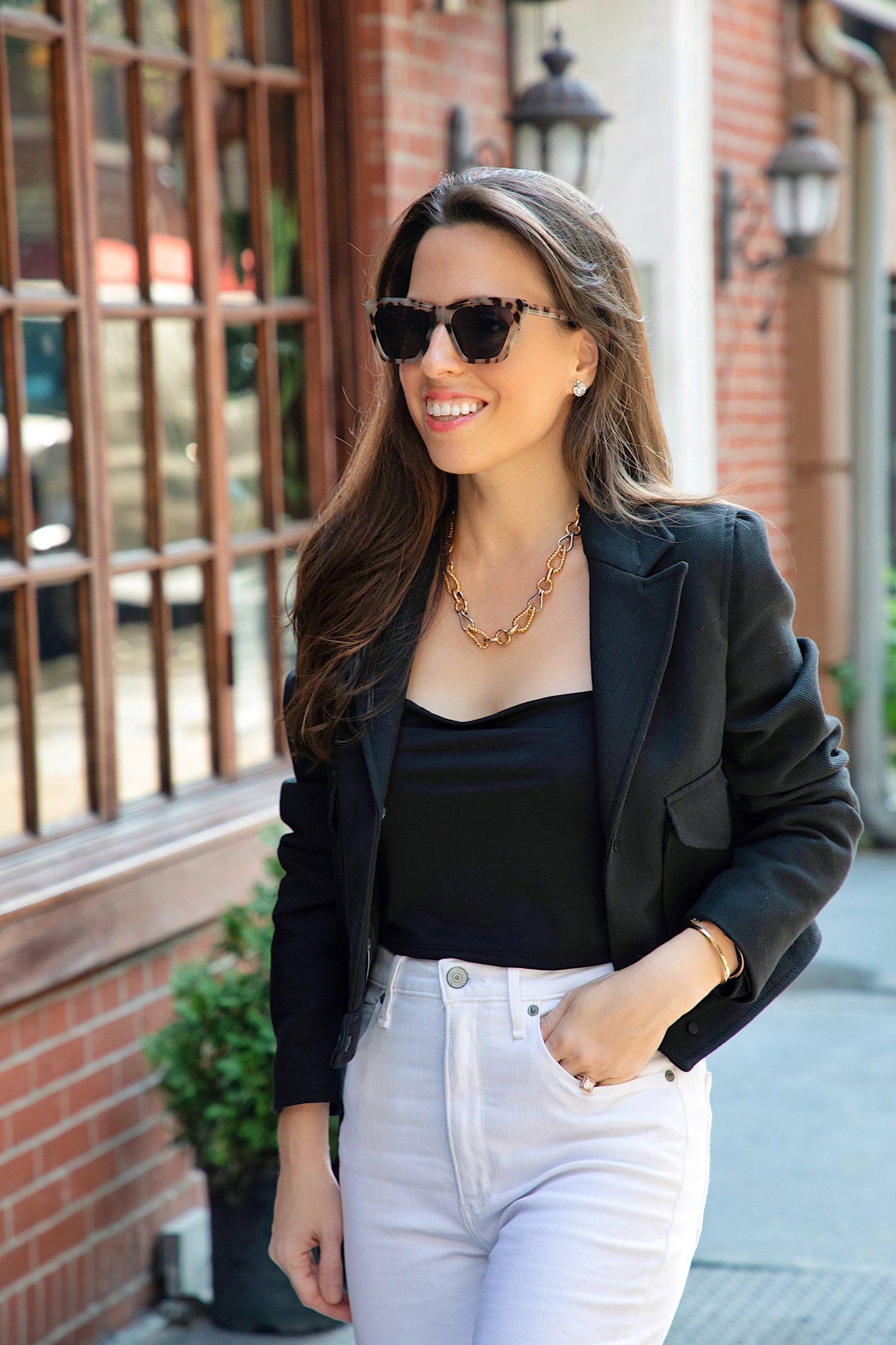 ana florentina black cropped jacket