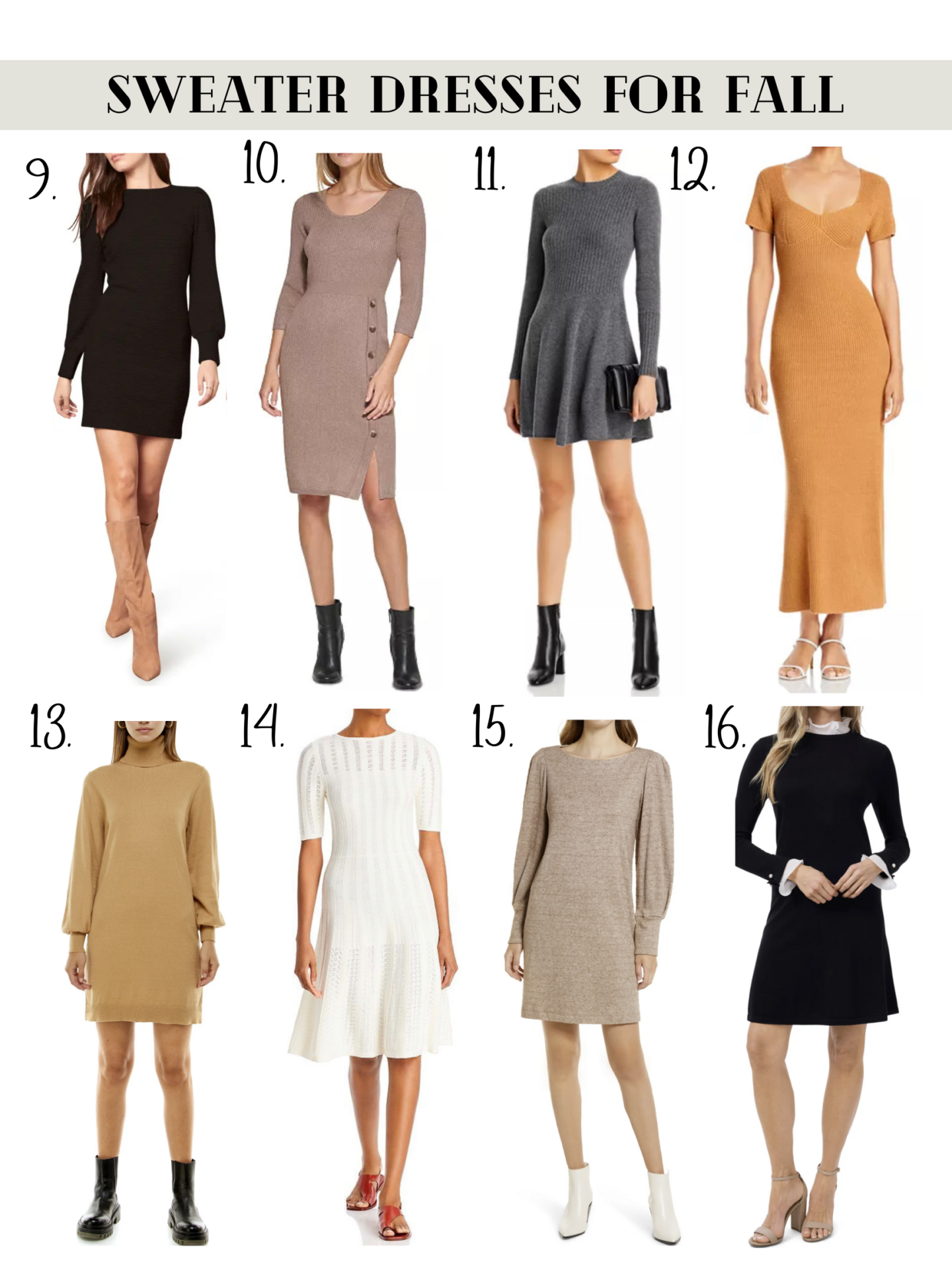 how to style a sweater dress in the fall