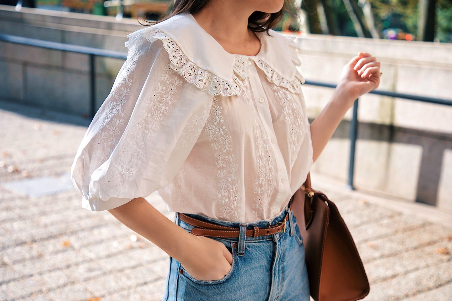 white collar blouse