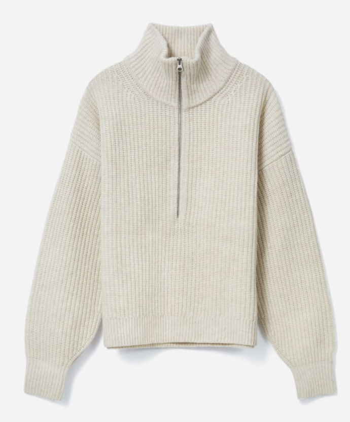 Everlane Felted Merino Half Zip Sweater