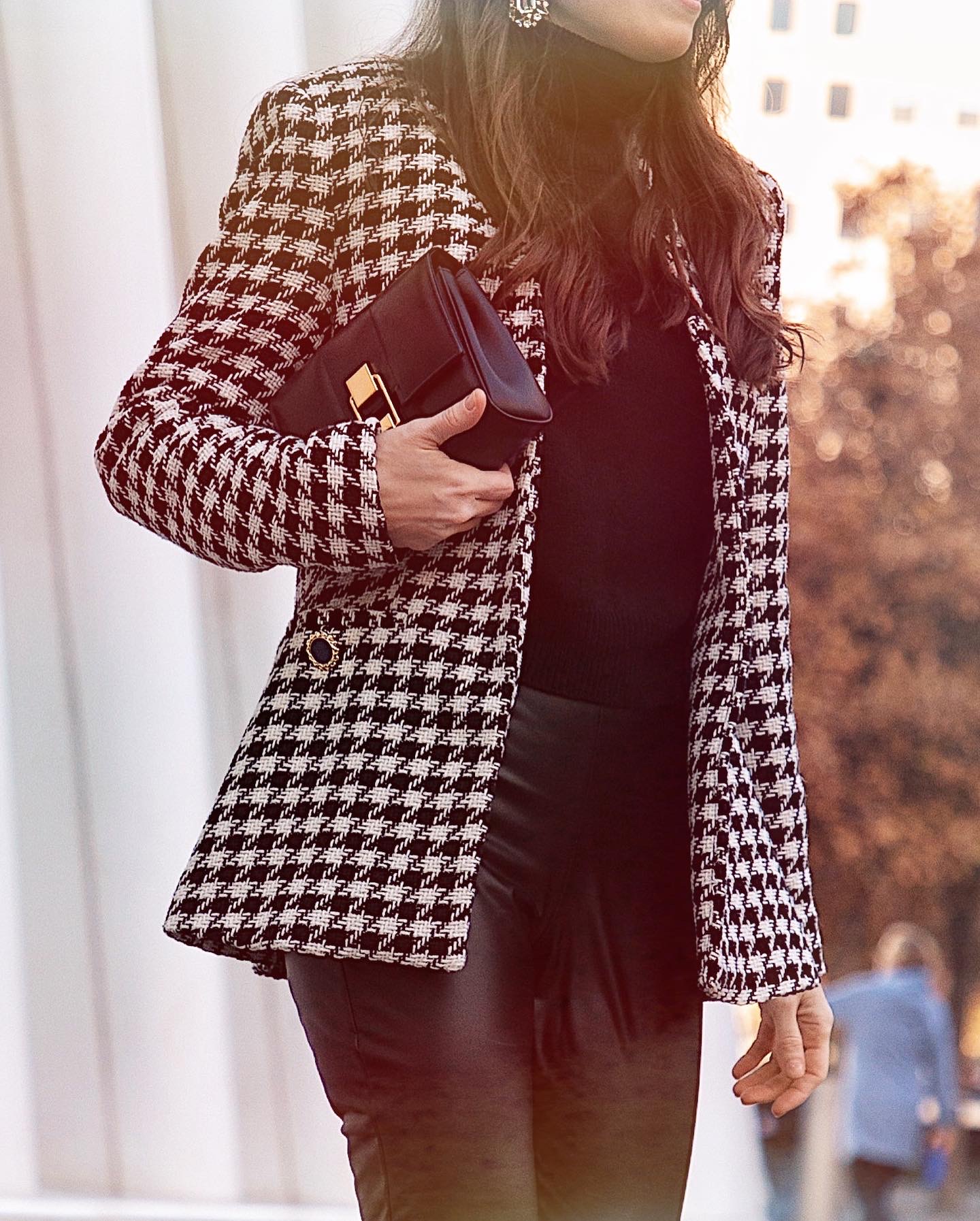 houndstooth blazer zara