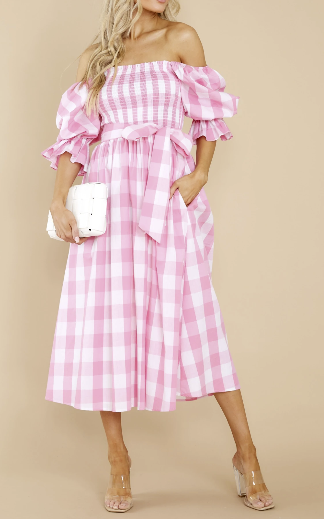 Pink gingham dress