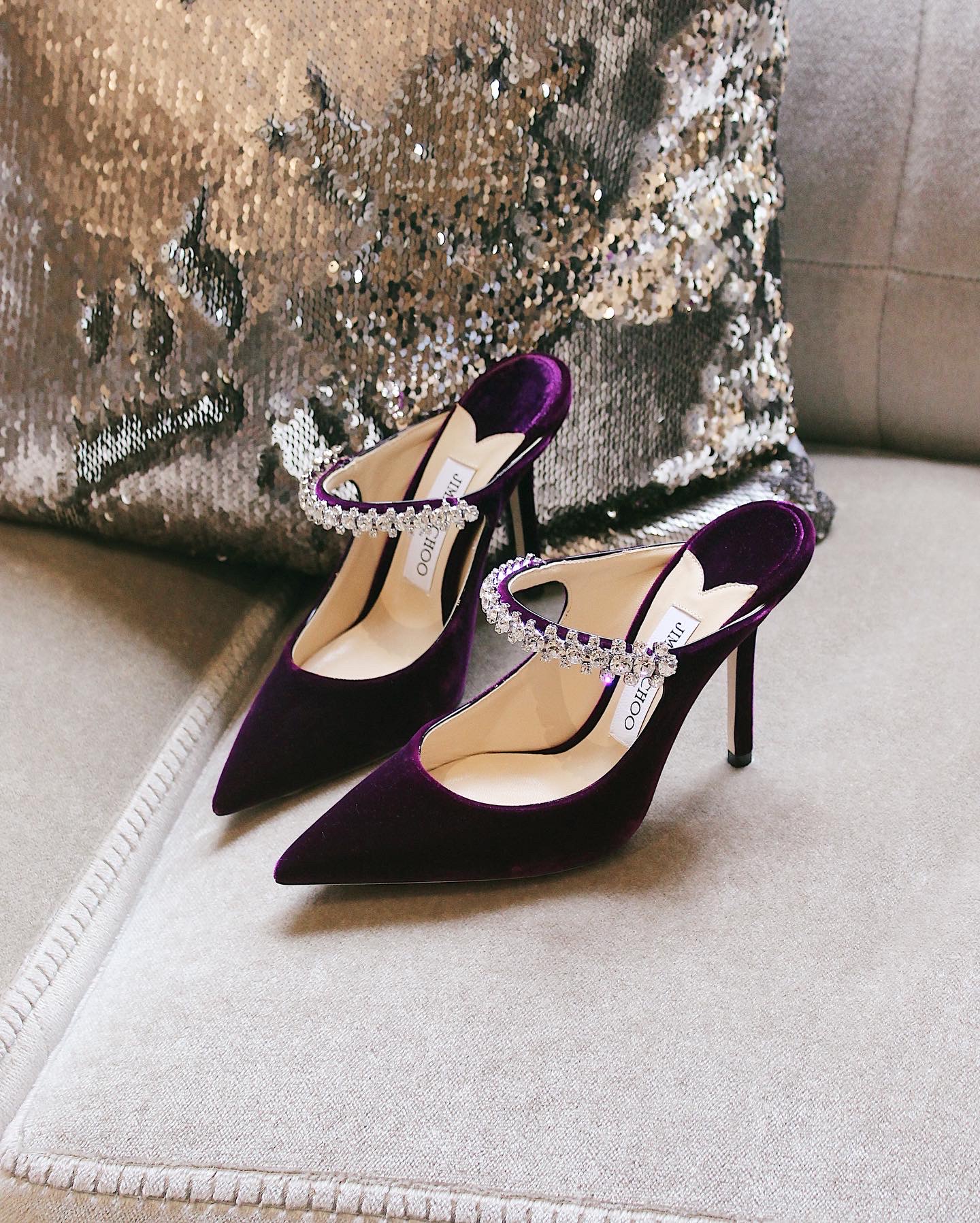 jimmy choo velvet pumps