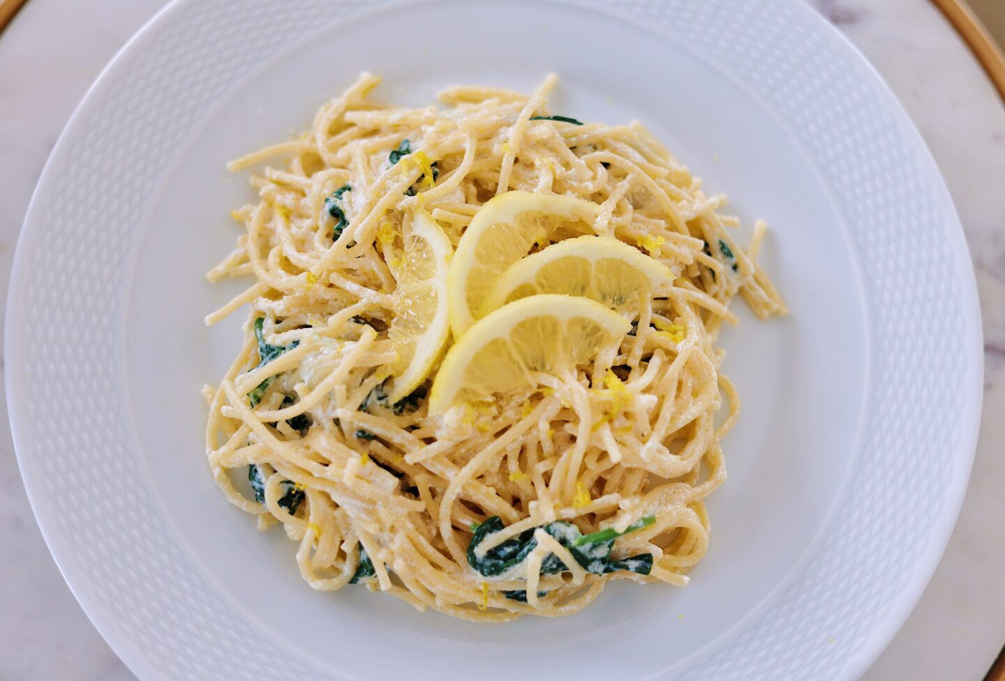 Pasta-con-Ricotta- Limón-Espinaca