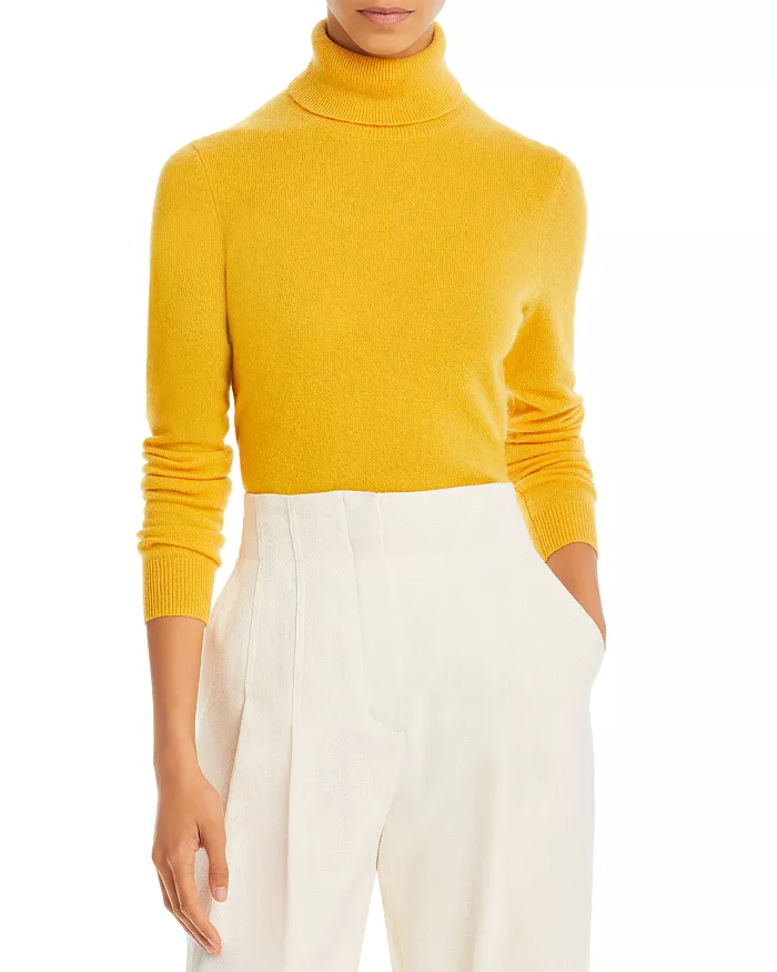 Yellow-cashmere-turtleneck-sweater