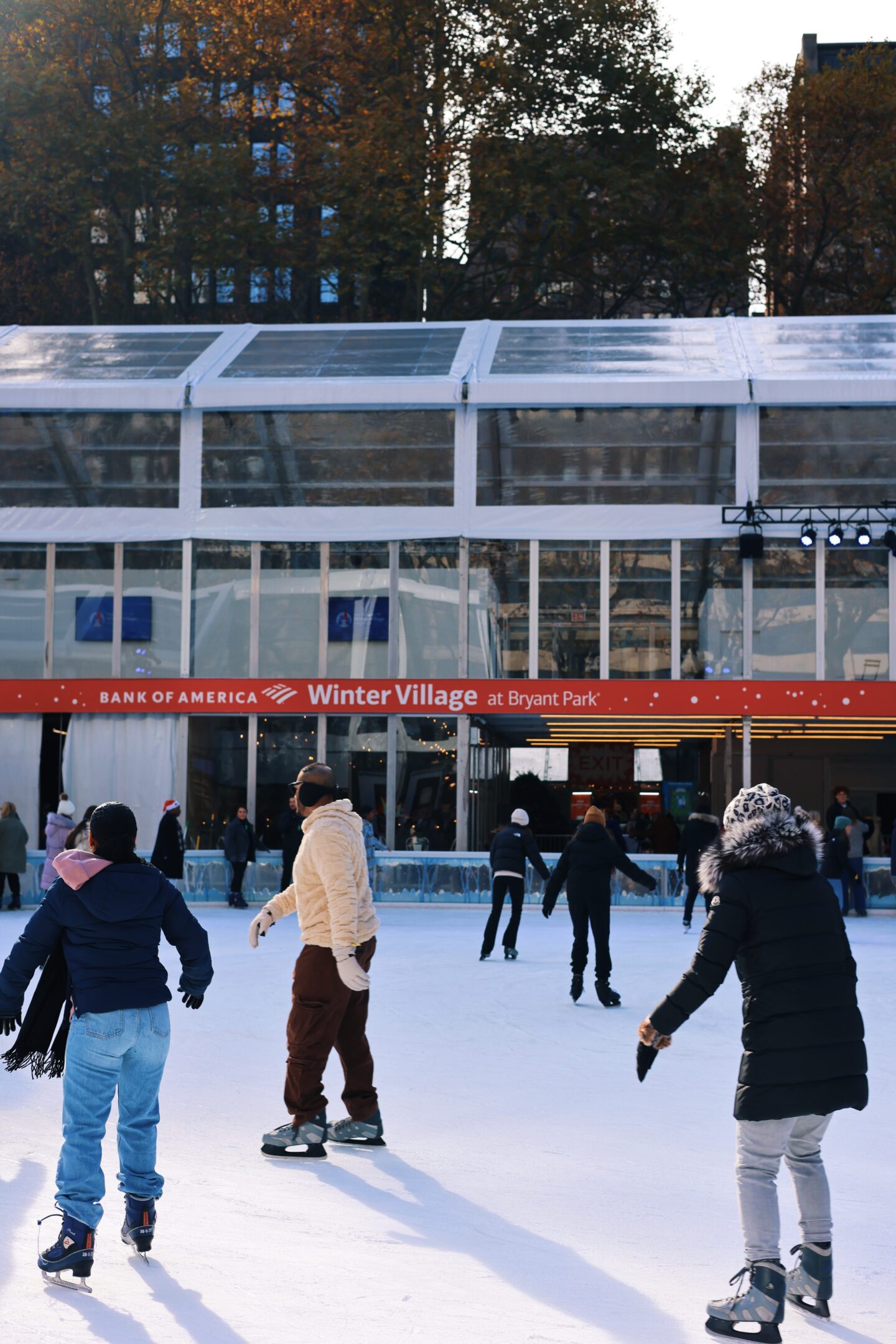 Bryant Park ice skating in New York City