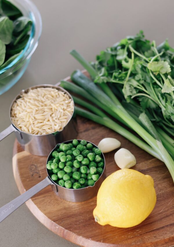Orzo with Spinach, Feta & Lemon