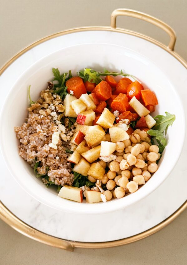 My Favorite Grain Bowl with Feta Cheese & Arugula