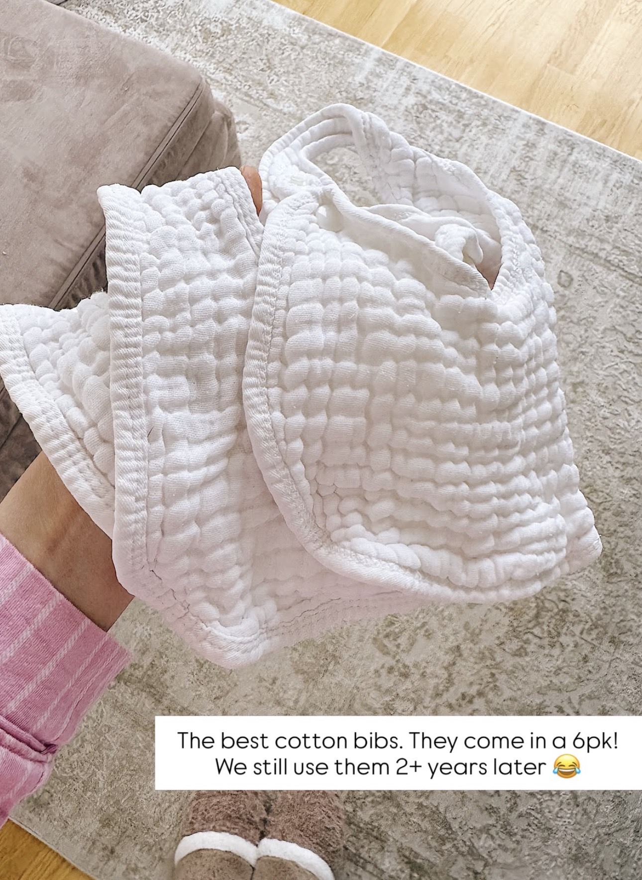 These cotton bibs are baby essentials